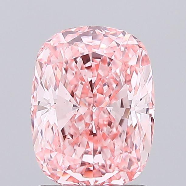 1.74 Ct. Fancy Vivid Pink Cushion Lab Grown Diamond