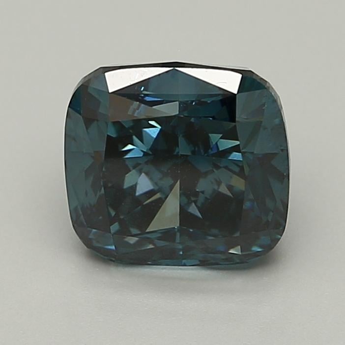 2.68 Ct. Fancy Deep Greenish Blue Cushion Lab Grown Diamond