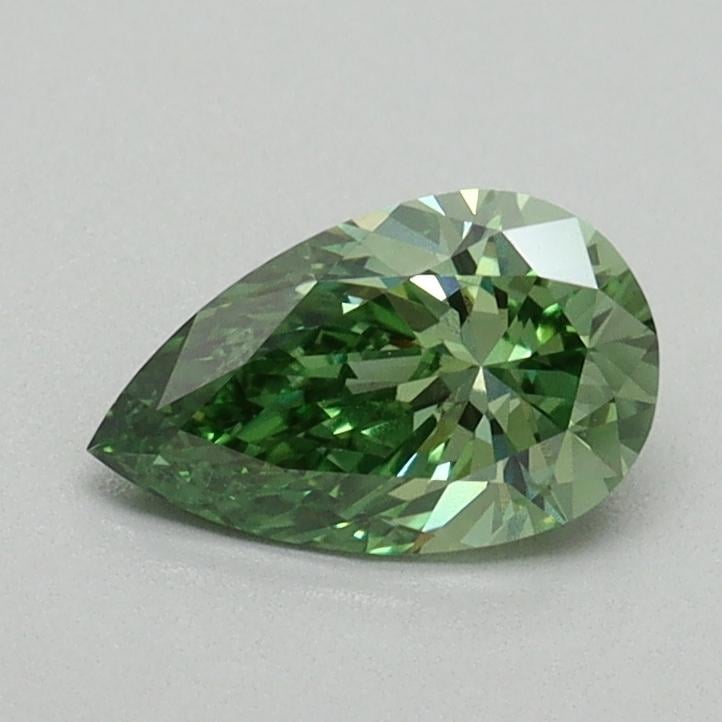 0.64 Ct. Fancy Vivid Green Pear Lab Grown Diamond