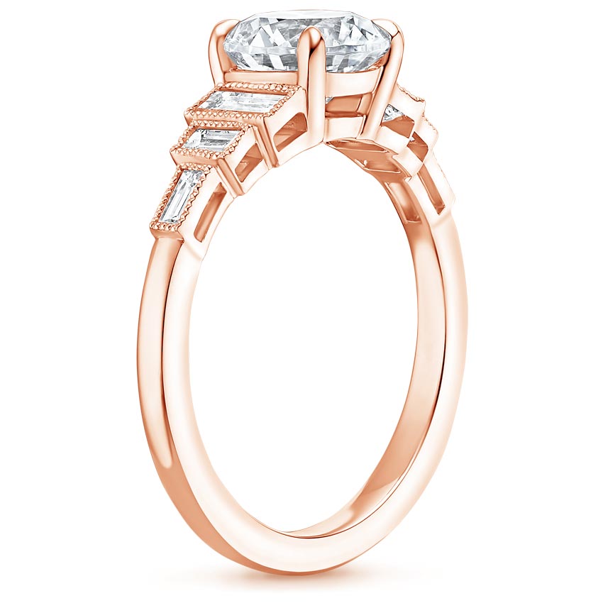 14K Rose Gold Adele Diamond Ring, large side view
