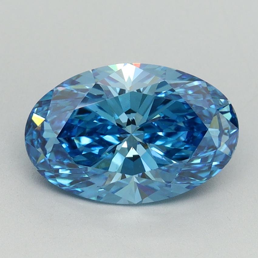 2.16 Ct. Fancy Vivid Blue Oval Lab Grown Diamond