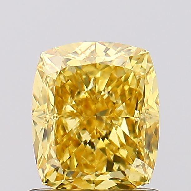1.14 Ct. Fancy Vivid Yellow Cushion Lab Grown Diamond