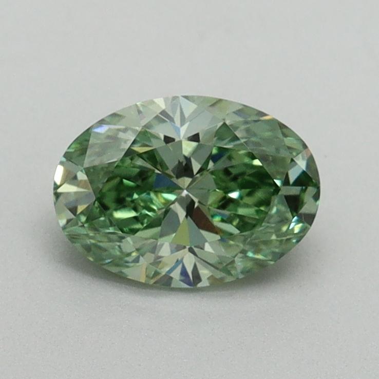 0.74 Ct. Fancy Vivid Green Oval Lab Grown Diamond