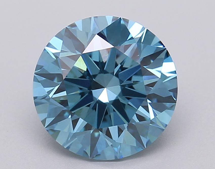2.01 Ct. Fancy Vivid Blue Round Lab Grown Diamond