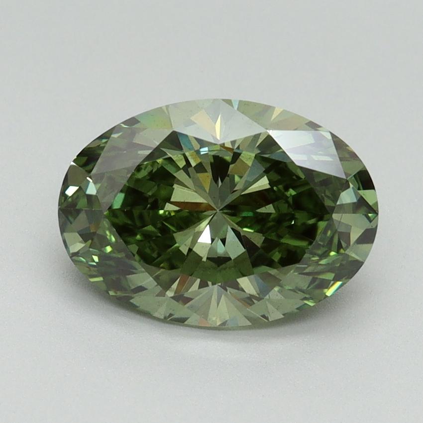 2.05 Ct. Fancy Vivid Green Oval Lab Grown Diamond