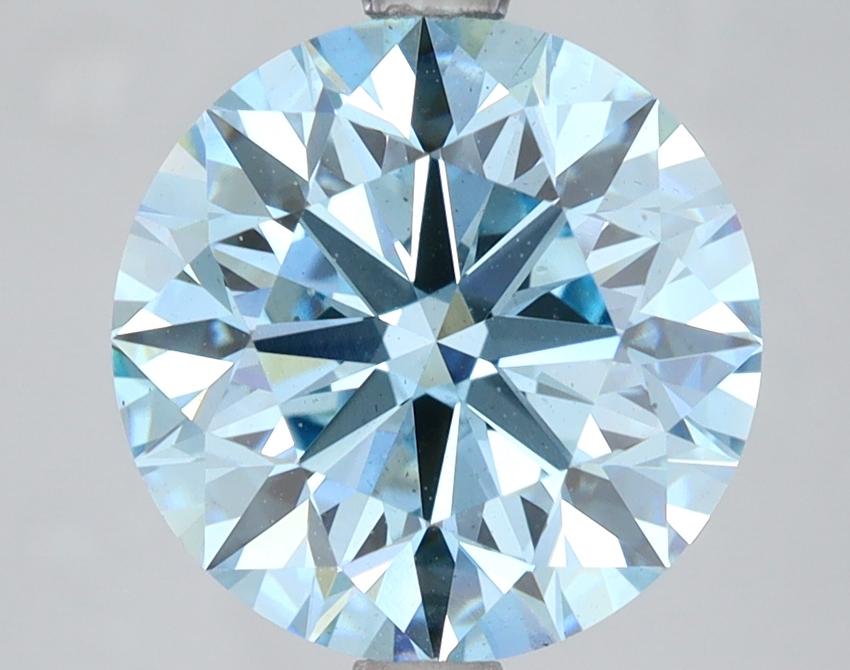 4.09 Ct. Fancy Vivid Blue Round Lab Grown Diamond