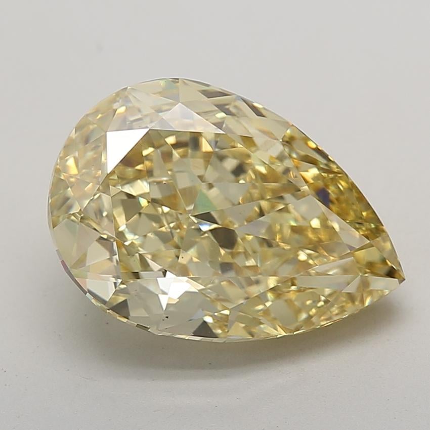 7.65 Ct. Fancy Vivid  Yellow Pear Lab Grown Diamond