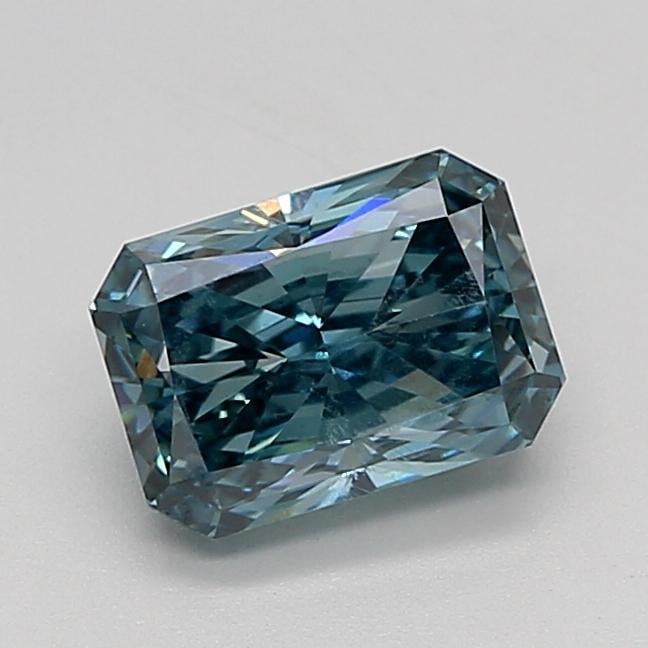 1.89 Ct. Fancy Vivid Greenish Blue Radiant Lab Grown Diamond