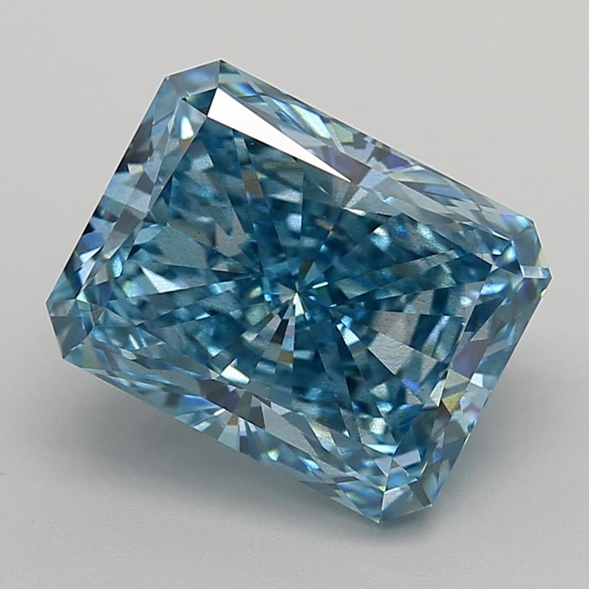 6.00 Ct. Fancy Vivid  Blue Radiant Lab Grown Diamond