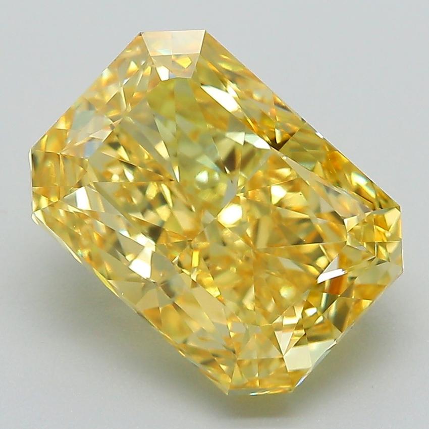 5.03 Ct. Fancy Vivid Yellow Radiant Lab Grown Diamond