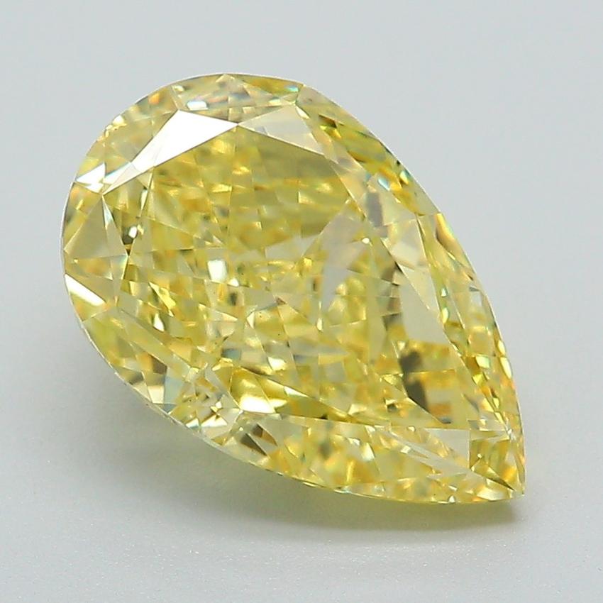 3.59 Ct. Fancy Intense Yellow Pear Lab Grown Diamond