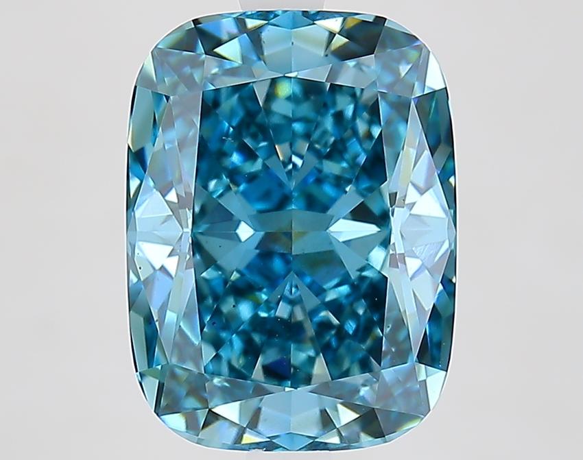 4.56 Ct. Fancy Vivid Blue Cushion Lab Grown Diamond