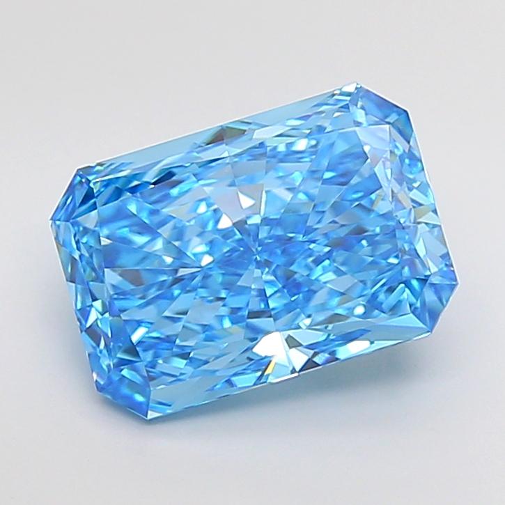 4.57 Ct. Fancy Vivid Blue Radiant Lab Grown Diamond