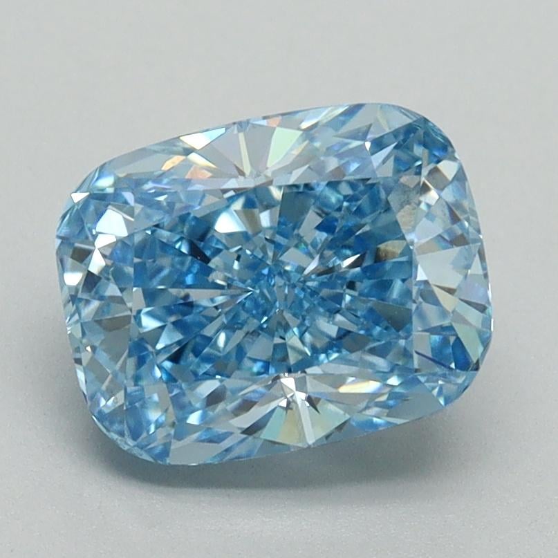 2.05 Ct. Fancy Vivid Blue Cushion Lab Grown Diamond