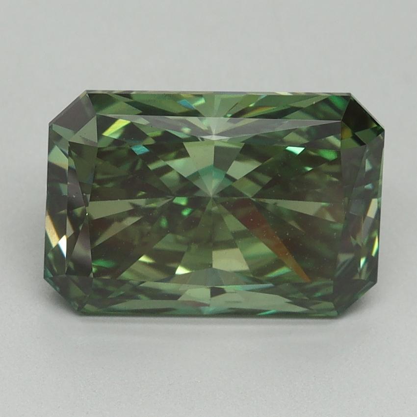4.04 Ct. Fancy Vivid Green Radiant Lab Grown Diamond