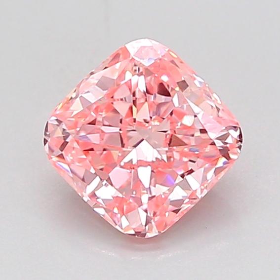 0.92 Ct. Fancy Vivid Pink Cushion Lab Grown Diamond