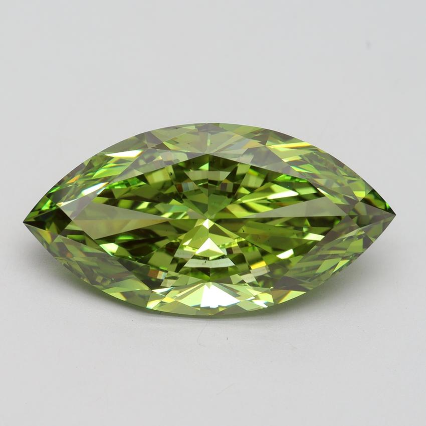 10.03 Ct. Fancy Vivid Green Marquise Lab Grown Diamond