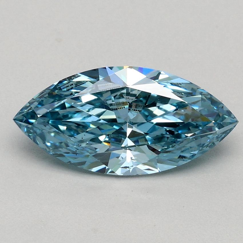 0.90 Ct. Fancy Vivid Blue Marquise Lab Grown Diamond