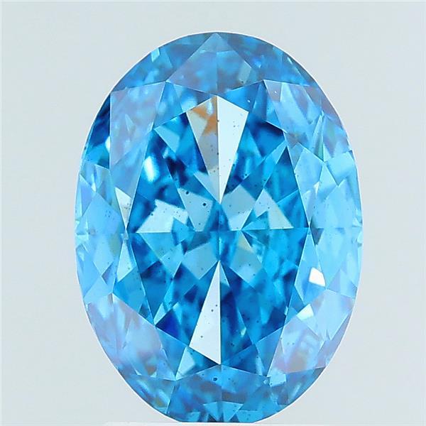 2.67 Ct. Fancy Vivid Blue Oval Lab Grown Diamond