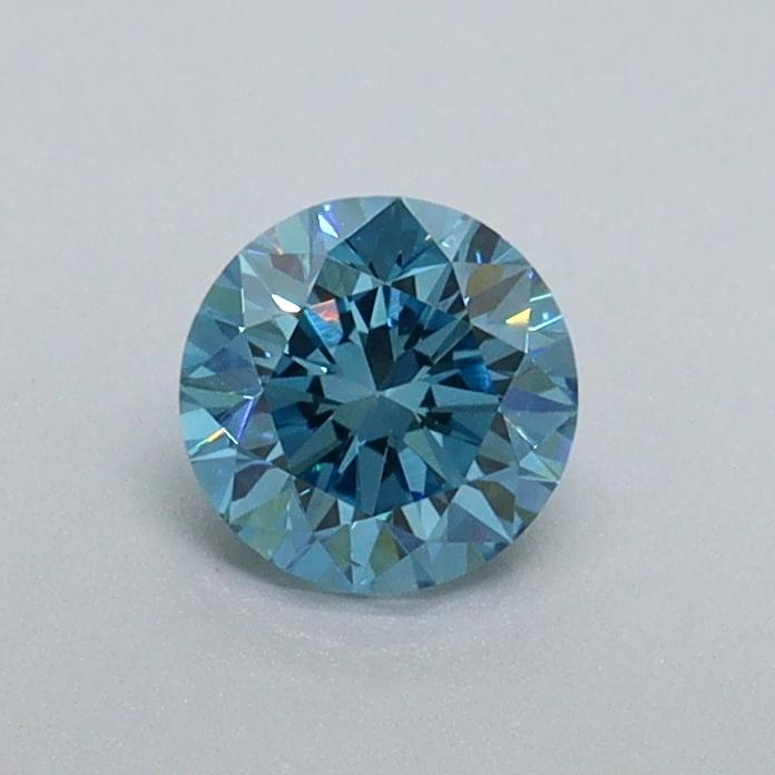 0.42 Ct. Fancy Vivid Malibu Blue Round Lab Grown Diamond