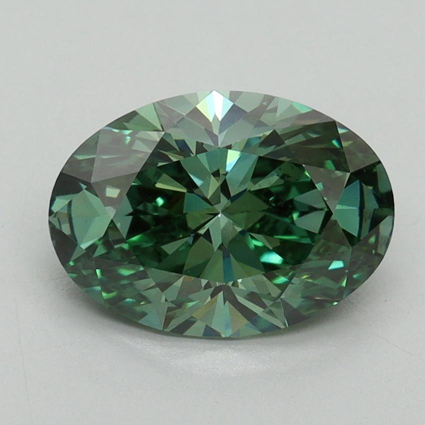 2.01 Ct. Fancy Vivid Green Oval Lab Grown Diamond
