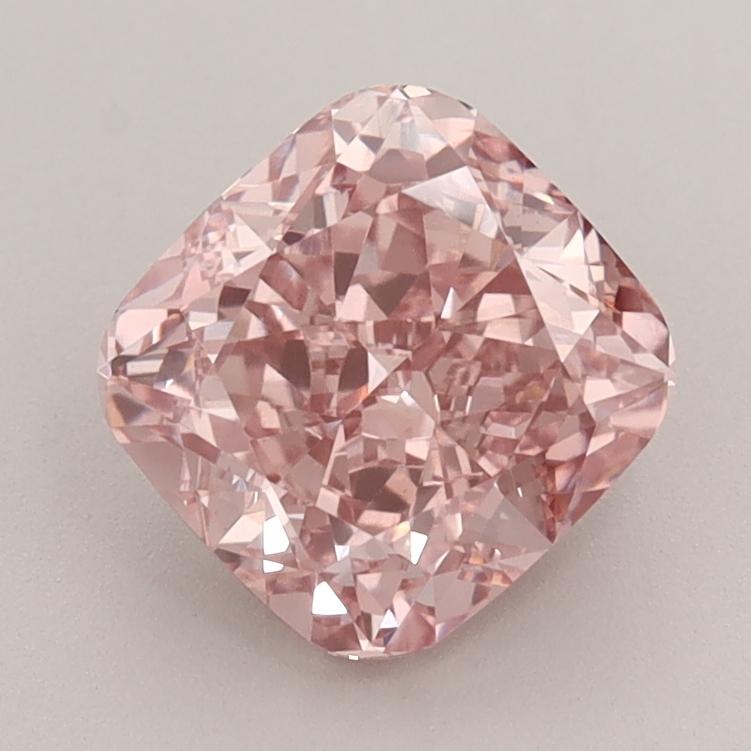 1.83 Ct. Fancy Vivid Brownish Pink Cushion Lab Grown Diamond