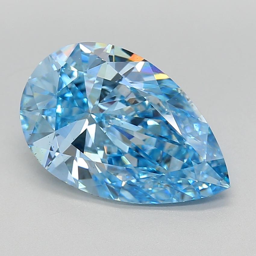 5.60 Ct. Fancy Vivid  Blue Pear Lab Grown Diamond