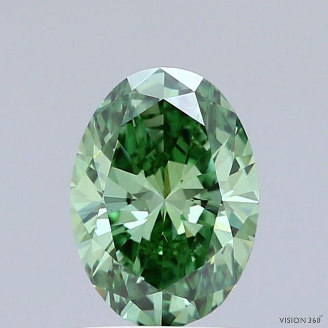 1.01 Ct. Fancy Vivid Green Oval Lab Grown Diamond