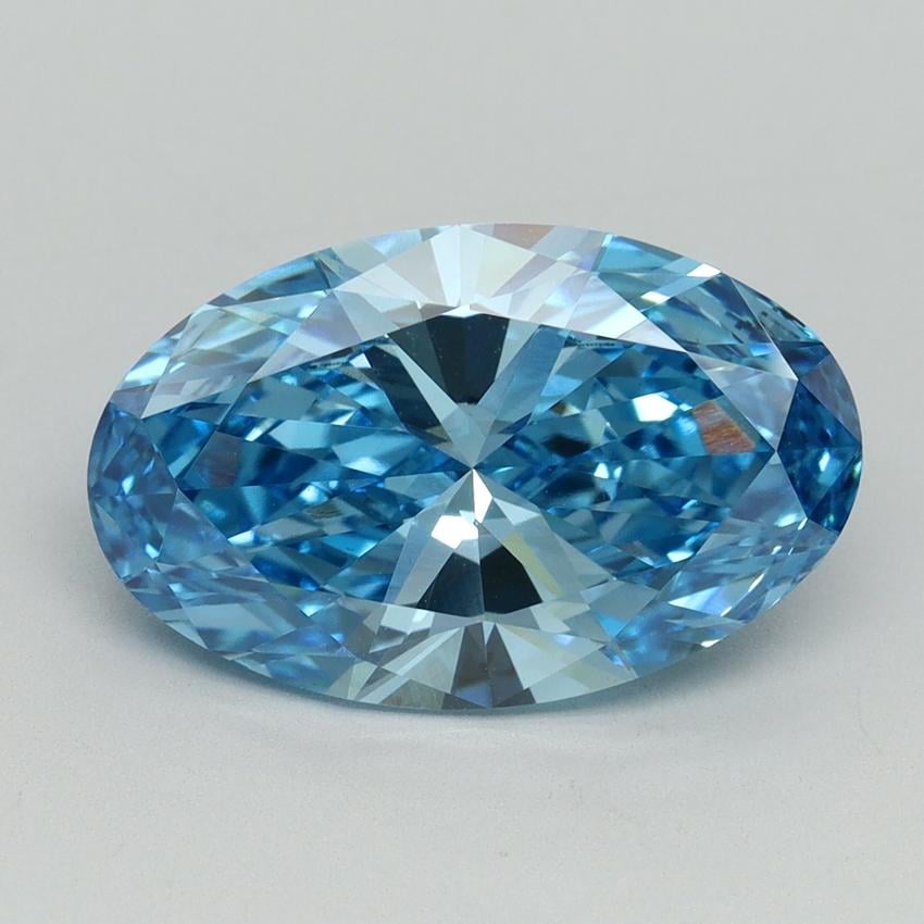 4.01 Ct. Fancy Vivid Blue Oval Lab Grown Diamond