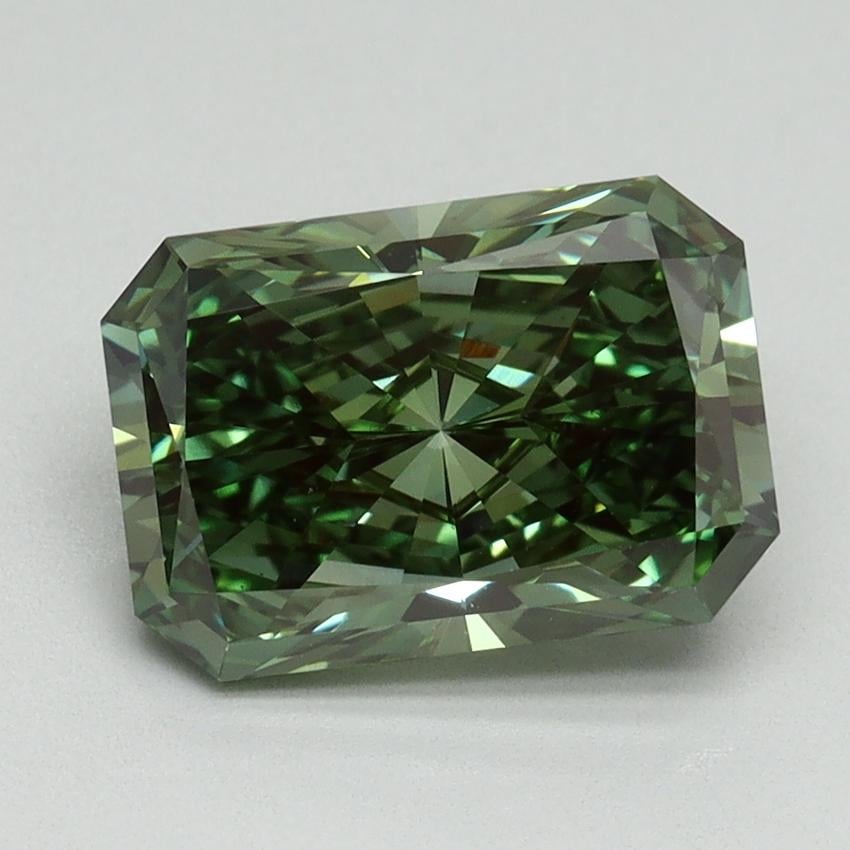 2.70 Ct. Fancy Vivid Green Radiant Lab Grown Diamond