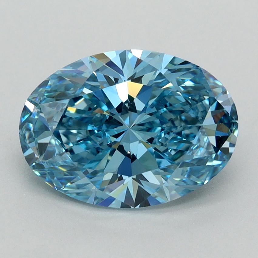 2.05 Ct. Fancy Vivid  Blue Oval Lab Grown Diamond