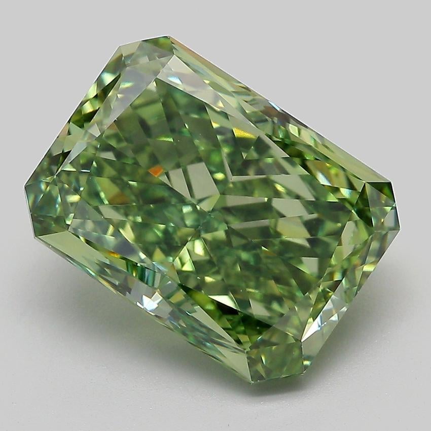 7.39 Ct. Fancy Vivid  Green Radiant Lab Grown Diamond