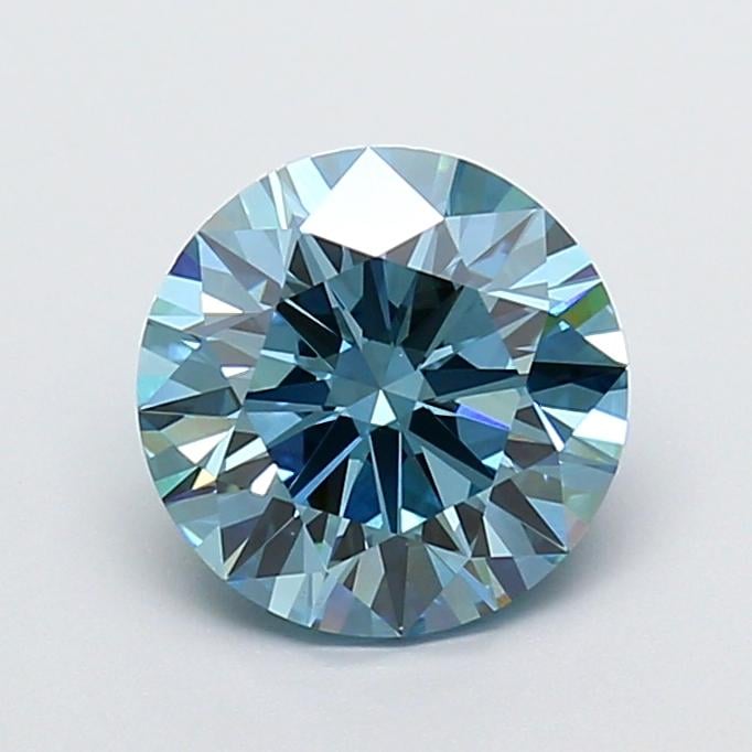 2.51 Ct. Fancy Vivid  Blue Round Lab Grown Diamond