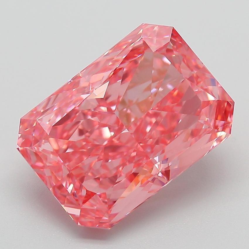 6.52 Ct. Fancy Vivid Pink Radiant Lab Grown Diamond