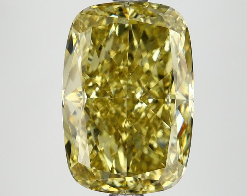 4.15 Ct. Fancy Intense Greyish Yellow Cushion Lab Grown Diamond