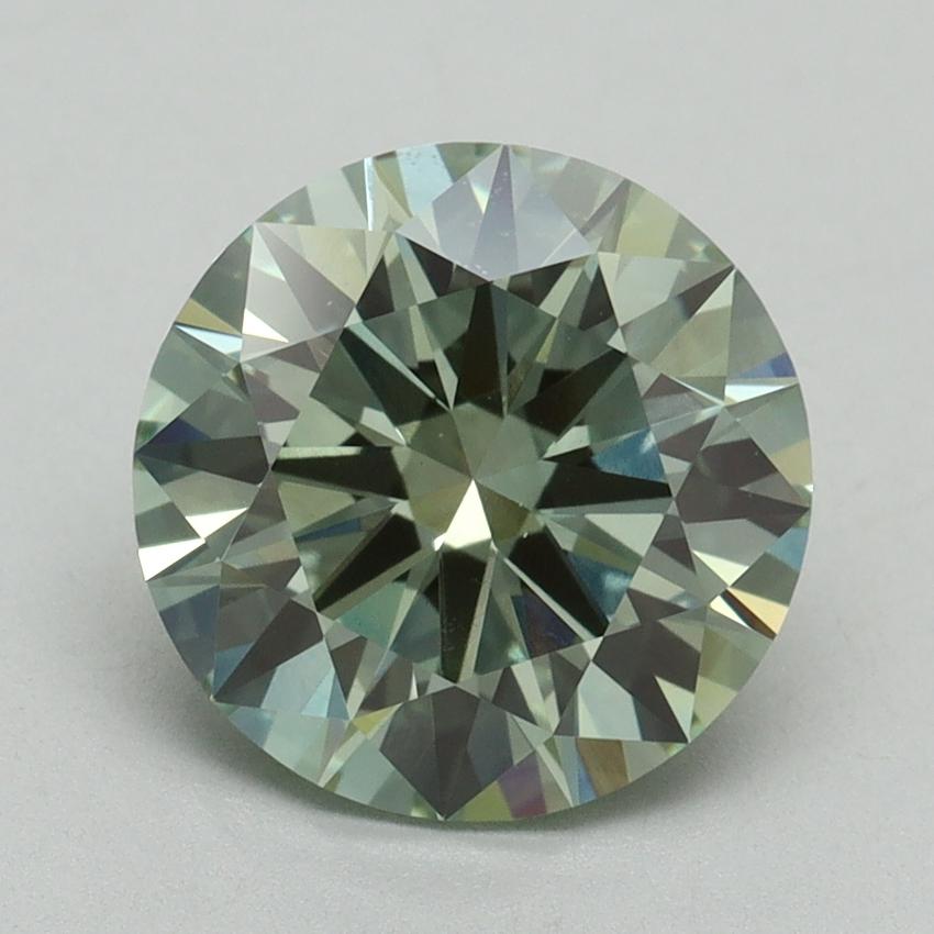 3.01 Ct. Fancy Vivid Green Round Lab Grown Diamond