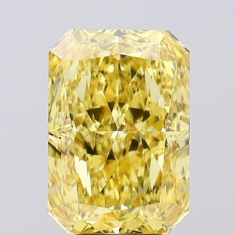 6.60 Ct. Fancy Vivid Yellow Radiant Lab Grown Diamond