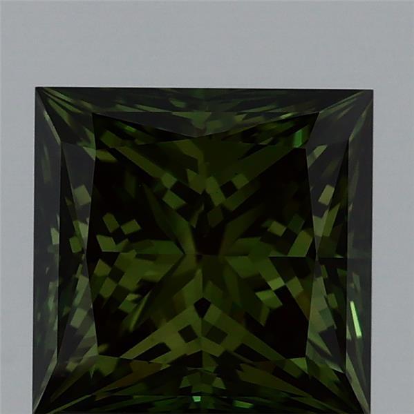1.71 Ct. Fancy Vivid Green Princess Lab Grown Diamond