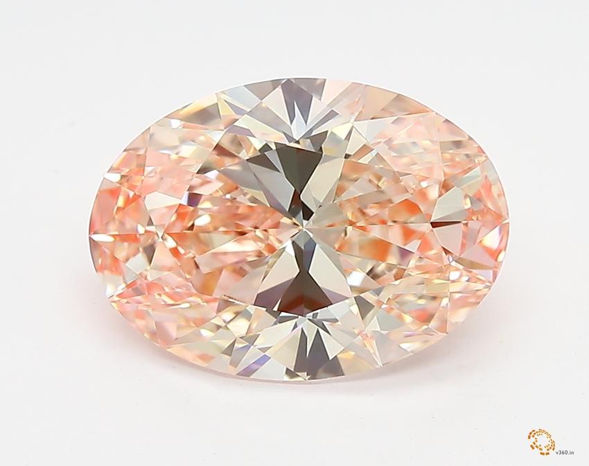 3.09 Ct. Fancy Intense Pink Oval Lab Grown Diamond