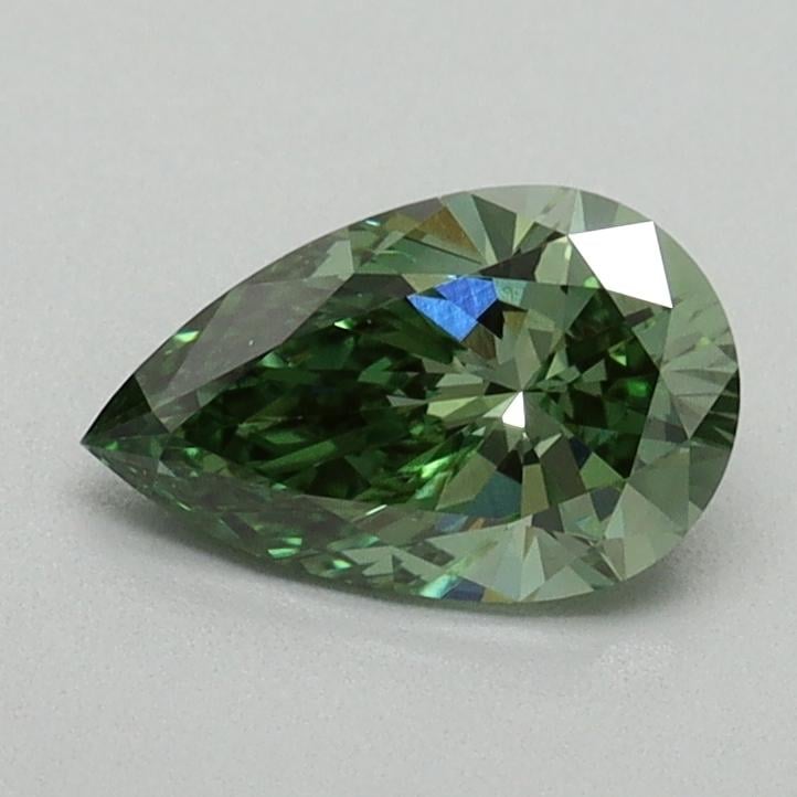 0.71 Ct. Fancy Vivid Green Pear Lab Grown Diamond