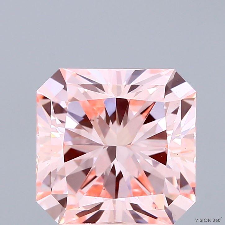 2.72 Ct. Fancy Intense Pink Radiant Lab Grown Diamond