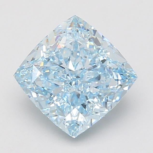 2.11 Ct. Fancy Vivid Blue Cushion Lab Grown Diamond