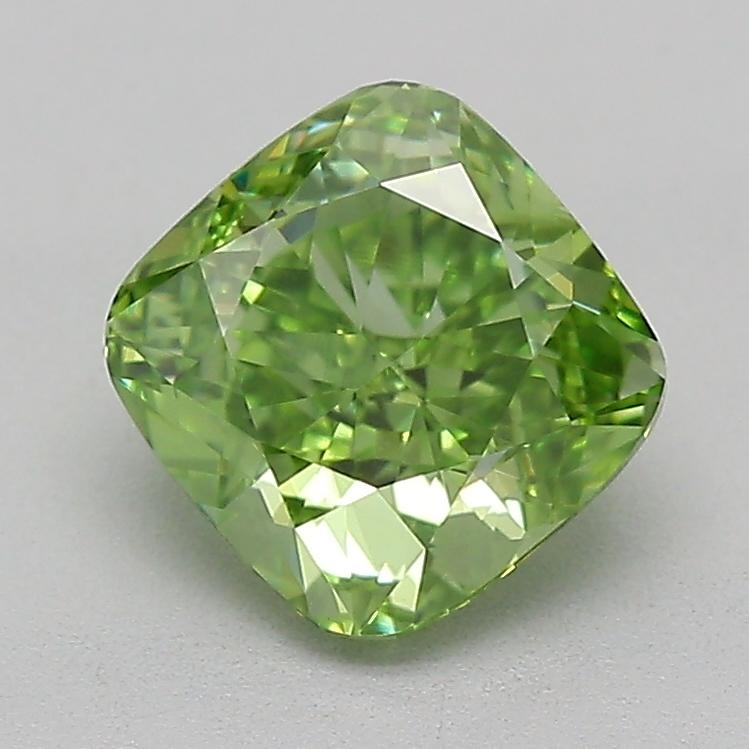 1.09 Ct. Fancy Vivid  Green Cushion Lab Grown Diamond
