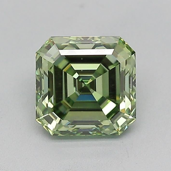 1.04 Ct. Fancy Vivid  Green Asscher Lab Grown Diamond