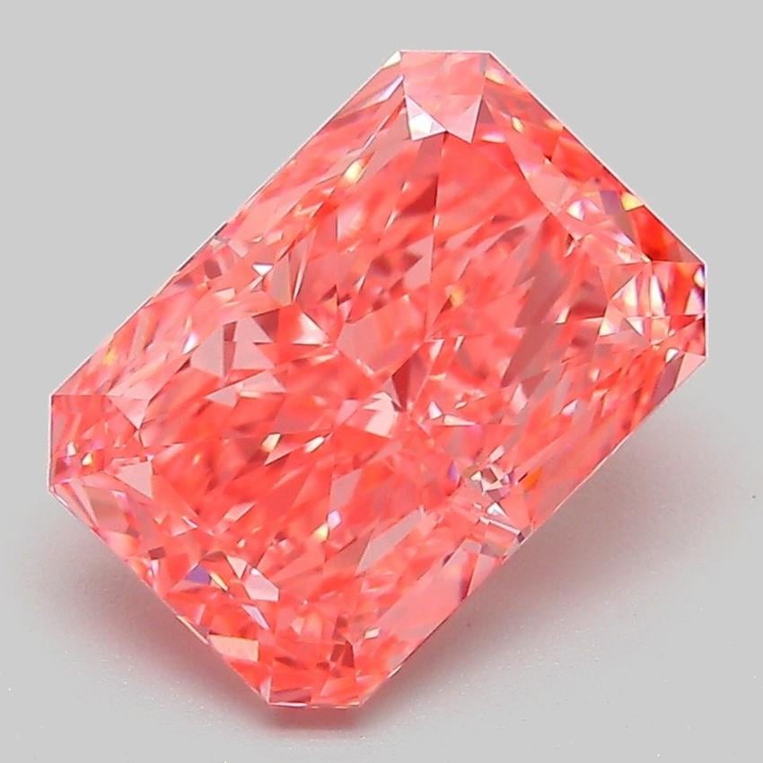 3.03 Ct. Fancy Vivid Pink Radiant Lab Grown Diamond
