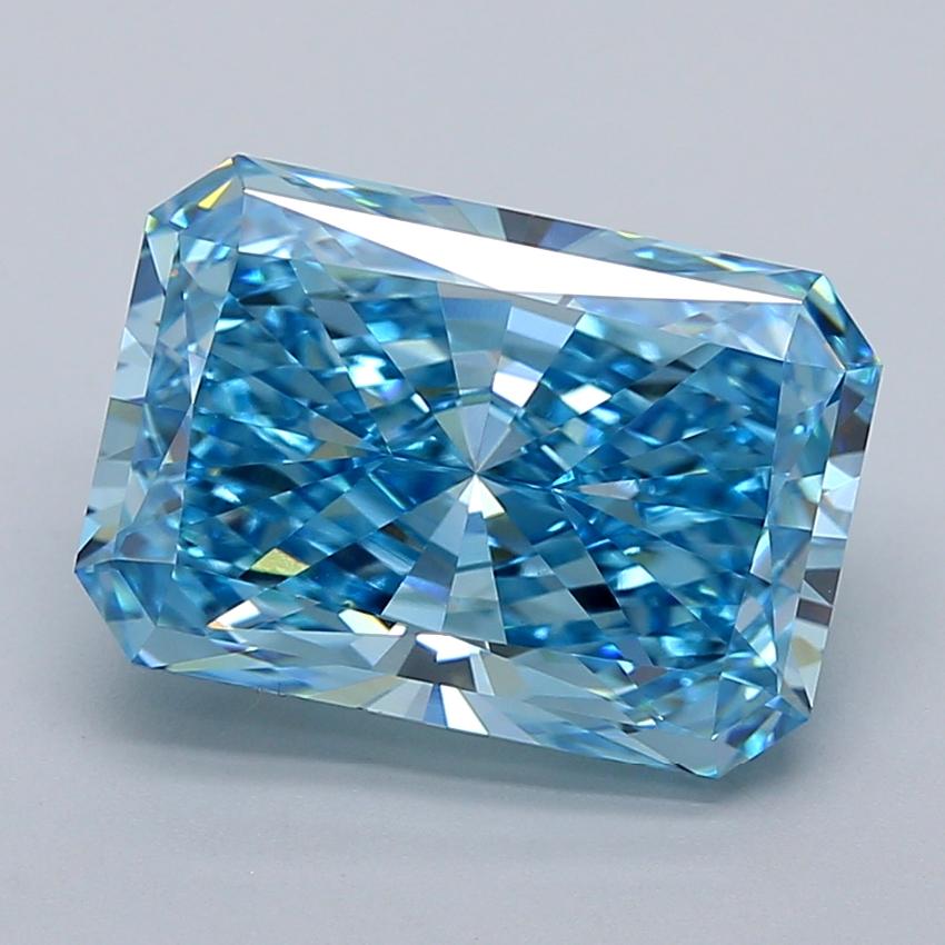 7.04 Ct. Fancy Vivid  Blue Radiant Lab Grown Diamond