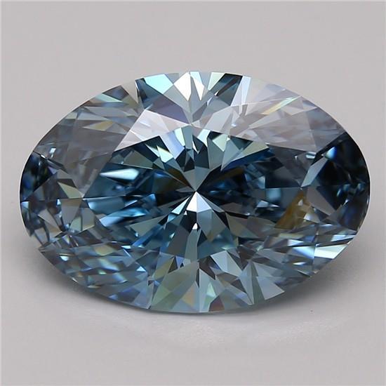 5.57 Ct. Fancy Vivid Blue Oval Lab Grown Diamond