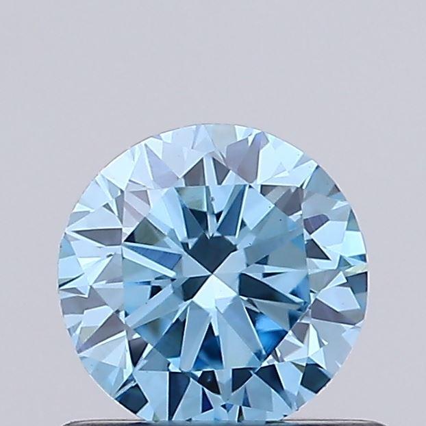 0.59 Ct. Fancy Vivid Blue Round Lab Grown Diamond