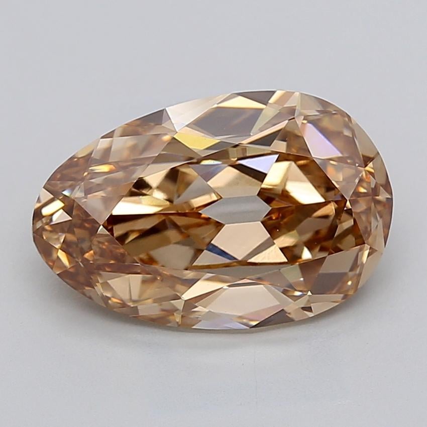 5.03 Ct. Fancy Light  Brown Pear Lab Grown Diamond