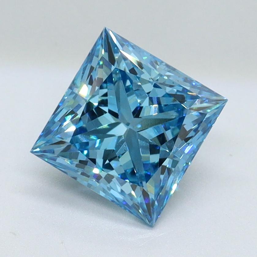 1.48 Ct. Fancy Vivid Malibu Blue Princess Lab Grown Diamond